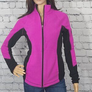 2/$20 Tek Gear Pink and Black Full Zip Jacket Size XS Lightweight Activewear